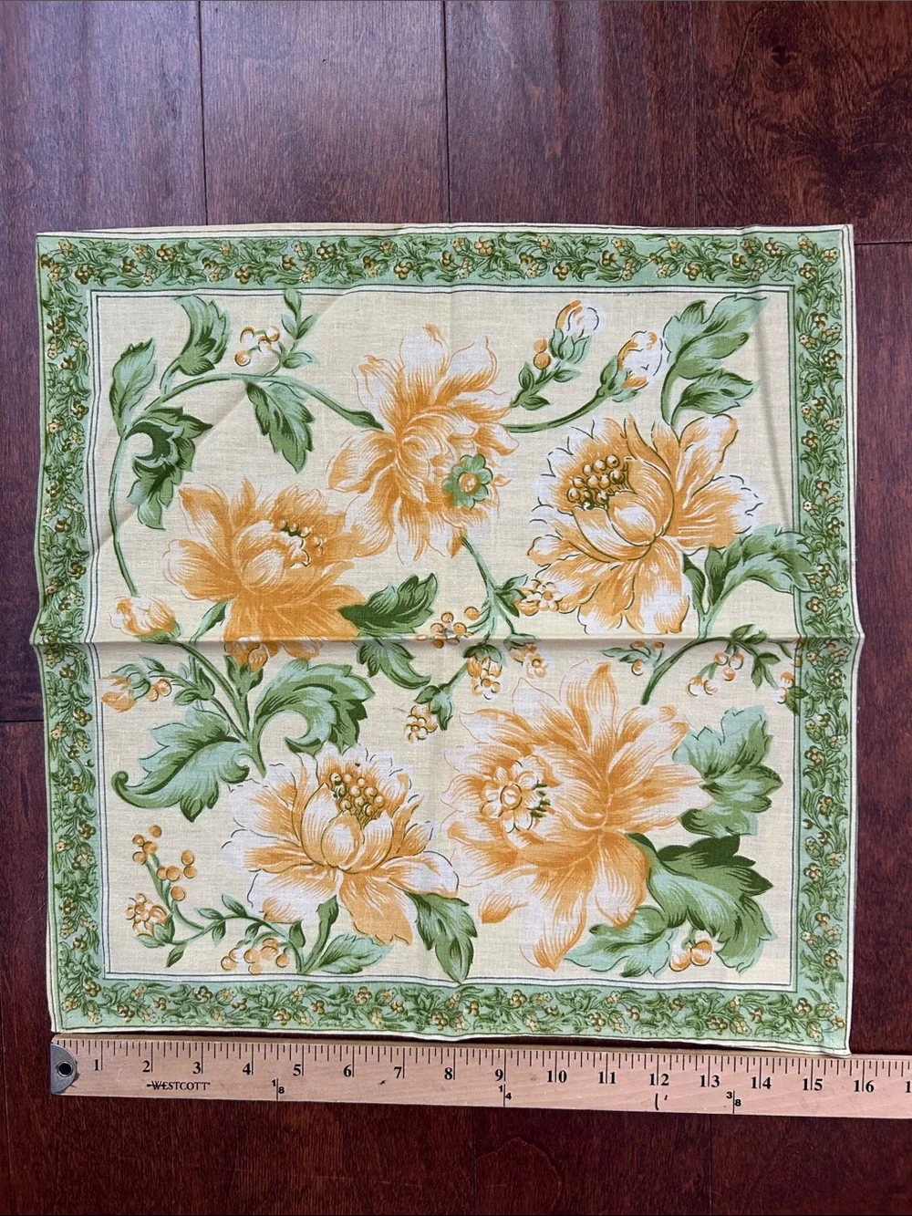 April Cornell Floral Cotton Napkins in Yellow & Green - Set of 6